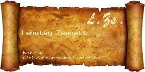 Lehotay Zsanett névjegykártya