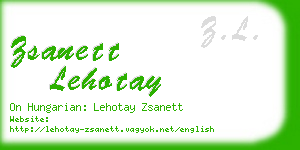 zsanett lehotay business card